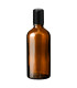 Glasflasche 100 ml braun Roll-on mit schwarzem Schraubverschluss