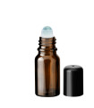 Glasflasche 10 ml braun Roll-on mit schwarzem Schraubverschluss