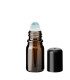Glasflasche 5 ml braun Roll-on mit schwarzem Schraubverschluss