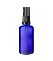 Glasflasche 50 ml blau mit schwarzer Pumpe [1]
