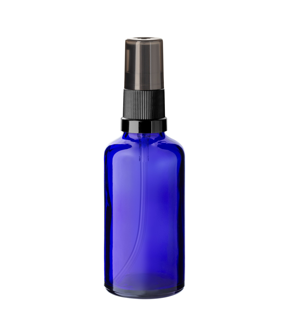 Blaue Glasflasche 50 ml mit Pumpe [1]
