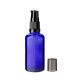 Blaue Glasflasche 50 ml mit Pumpe [1]
