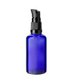 Glasflasche 50 ml blau mit schwarzer Pumpe [2]