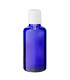 Glasflasche 50 ml blau mit weißem Tropfer