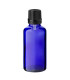 Glasflasche 50 ml blau mit schwarzem Tropfer