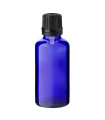 Glasflasche 50 ml blau mit schwarzem Tropfer