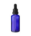 Glasflasche 50 ml blau mit schwarzer Pipette