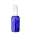 Glasflasche 50 ml blau mit weißem Zerstäuber