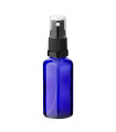 Glasflasche 50 ml blau mit schwarzem Zerstäuber
