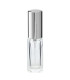 Glasflasche 5 ml klar quadratisch mit silbernem Zerstäuber