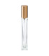 Glasflasche 10 ml klar quadratisch mit goldenem Zerstäuber - Leer
