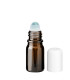 Glasflasche 5 ml braun Roll-On mit weißem Schraubverschluss