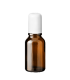 Glasflasche 15 ml braun Roll-On mit weißem Schraubverschluss