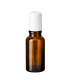 Glasflasche 20 ml braun Roll-On mit weißem Schraubverschluss