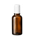 Glasflasche 30 ml braun Roll-On mit weißem Schraubverschluss