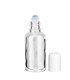 Glasflasche 30 ml klar Roll-On mit weißem Schraubverschluss