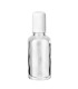 Glasflasche 30 ml klar Roll-On mit weißem Schraubverschluss
