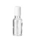 Glasflasche 20 ml klar Roll-On mit weißem Schraubverschluss