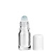Glasflasche 5 ml klar Roll-on mit weißem Schraubverschluss