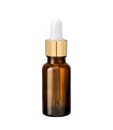 Glasflasche 20 ml braun mit goldener Pipette
