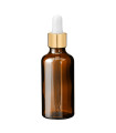 Glasflasche 50 ml braun mit goldener Pipette
