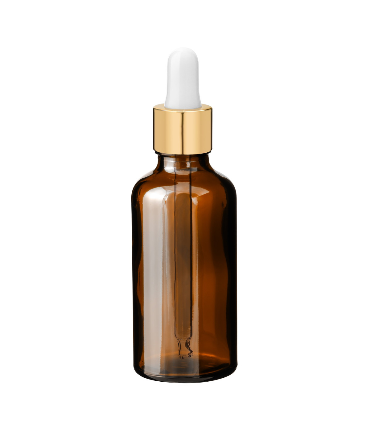 Glasflasche 50 ml braun mit goldener Pipette