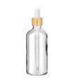 Glasflasche 100 ml klar mit goldener Pipette