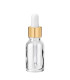 Glasflasche 15 ml klar mit goldener Pipette