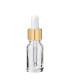 Glasflasche 10 ml klar mit goldener Pipette