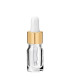 Glasflasche 5 ml farblos mit goldener Pipette – leere Pipettenflasche