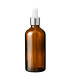 Glasflasche 100 ml braun mit silberner Pipette