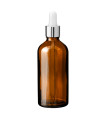 Braune Glasflasche 100 ml mit silberner Pipette