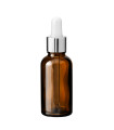 Glasflasche 30 ml braun mit silberner Pipette