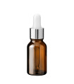 Glasflasche 15 ml braun mit silberner Pipette