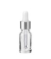 Glasflasche 10 ml klar mit silberner Pipette