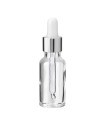 Glasflasche 20 ml klar mit silberner Pipette