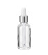 Glasflasche 30 ml klar mit silberner Pipette