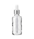 Glasflasche 50 ml klar mit silberner Pipette