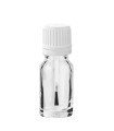 Glasflasche 10 ml klar mit weißem Pinsel