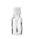 Glasflasche 15 ml klar mit weißem Pinsel