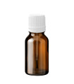 Glasflasche 15 ml braun mit weißem Pinsel
