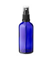 Glasflasche 100 ml blau mit schwarzem Zerstäuber
