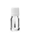 Glasflasche 5 ml klar mit weißem Pinsel