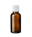 Glasflasche 30 ml braun mit weißem Pinsel