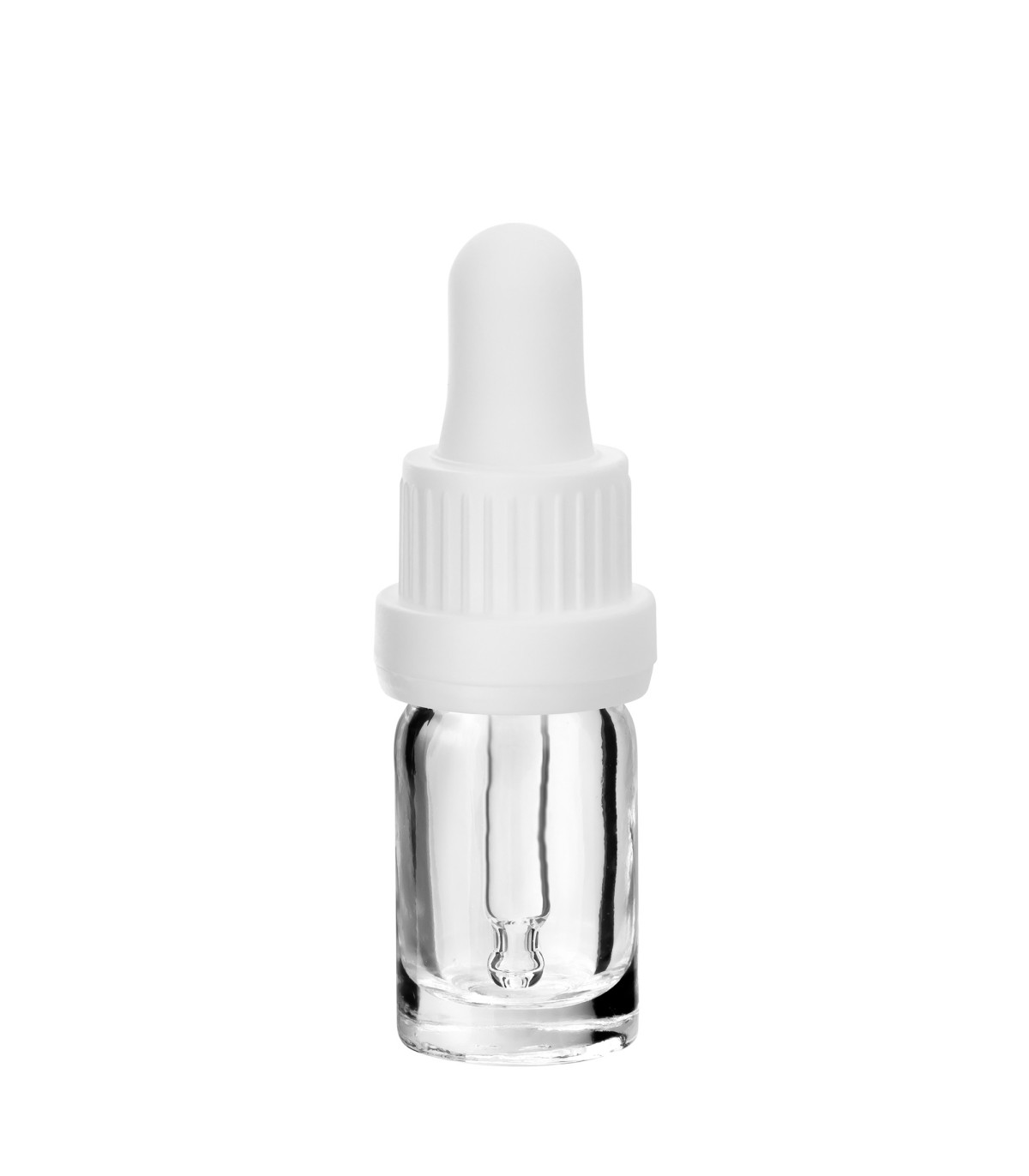 Glasflasche 5 ml klar mit weißer Pipette