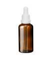 Glasflasche 50 ml braun mit weißer Pipette