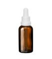 Glasflasche 30 ml braun mit weißer Pipette