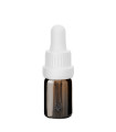 Glasflasche 5 ml braun mit weißer Pipette
