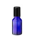 Glasflasche 15 ml blau Roll-On mit schwarzem Schraubverschluss - Leer