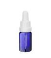 Glasflasche blau 10 ml mit weißer Glaspipette für Anwendungen